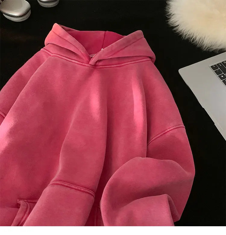 Vintage Washed Oversized Hoodie – Streetwear Harajuku Unisex Sweatshirt