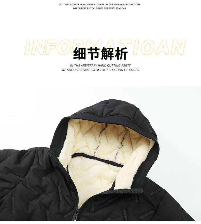Men’s Fleece Cotton Jacket – Windproof Waterproof Stand Collar Urban Coat