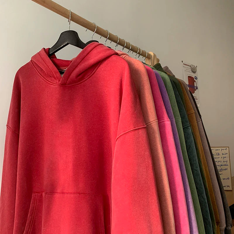 Vintage Washed Oversized Hoodie – Streetwear Harajuku Unisex Sweatshirt