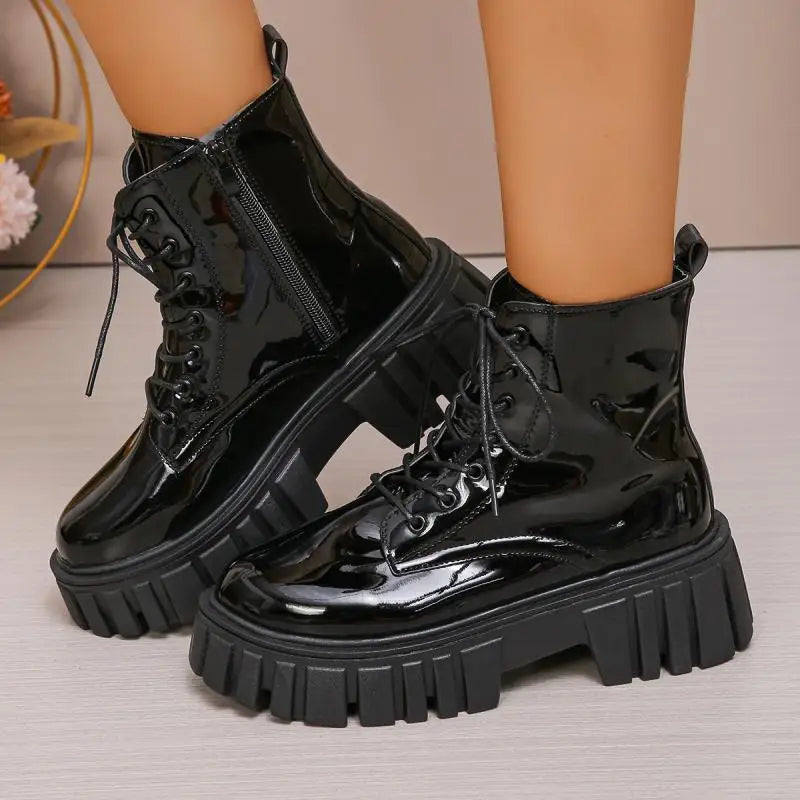 Women Chunky Platform Combat Boots