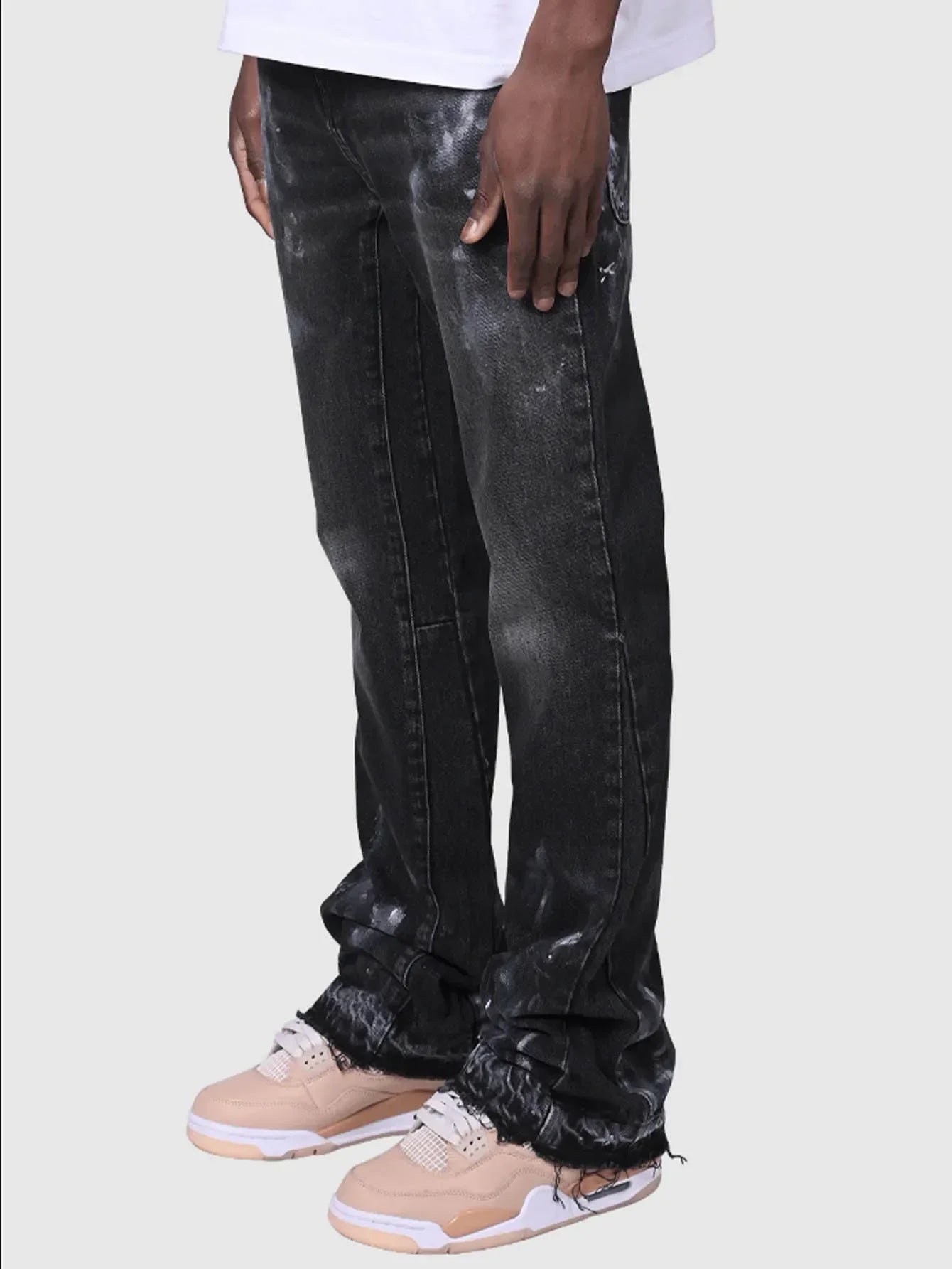 Men’s Vintage Straight Jeans – Mid-Waist Stretch Distressed Denim Pants (2025)
