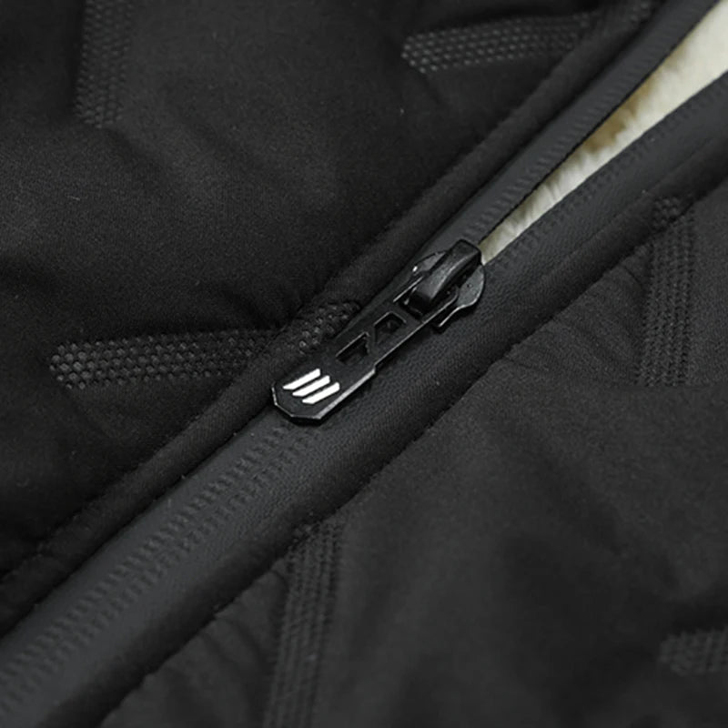 Men’s Fleece Cotton Jacket – Windproof Waterproof Stand Collar Urban Coat