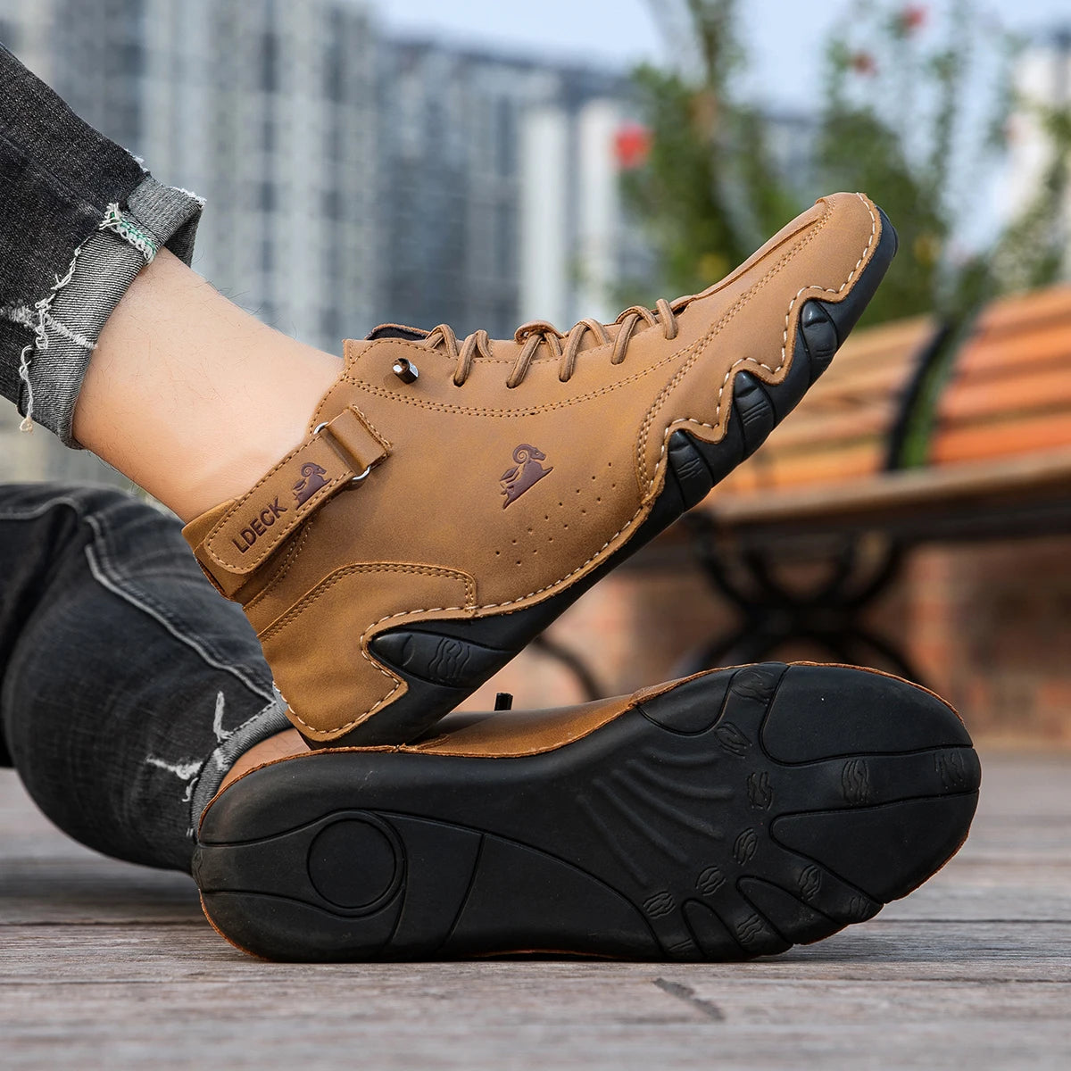 Men Italian Leather Chukka Driving Boots