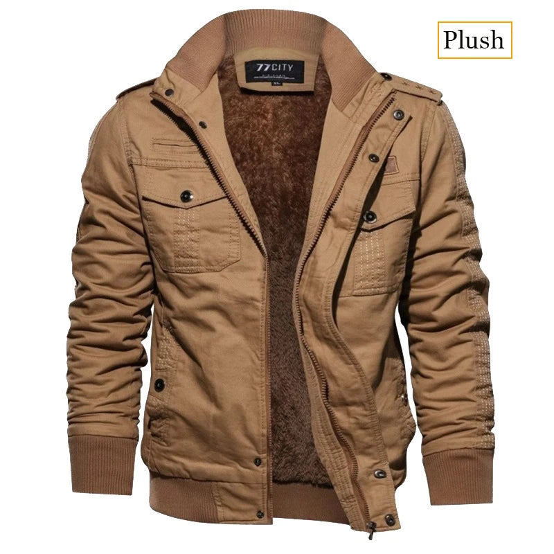 Men’s Fleece Tactical Jacket – Windproof Outdoor Workwear Coat with Multi Pockets (Autumn/Winter 2025)