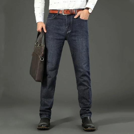 Men’s Straight-Leg Jeans – Classic Casual Denim Pants (Plus Size 28–40)