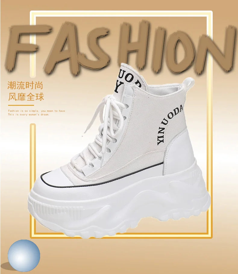 Women Chunky Platform Gothic Moto Boots