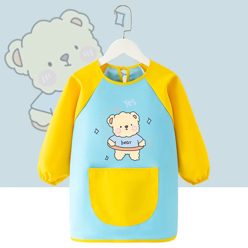 Waterproof Painting Bib – Baby Art Smock & Feeding Gown