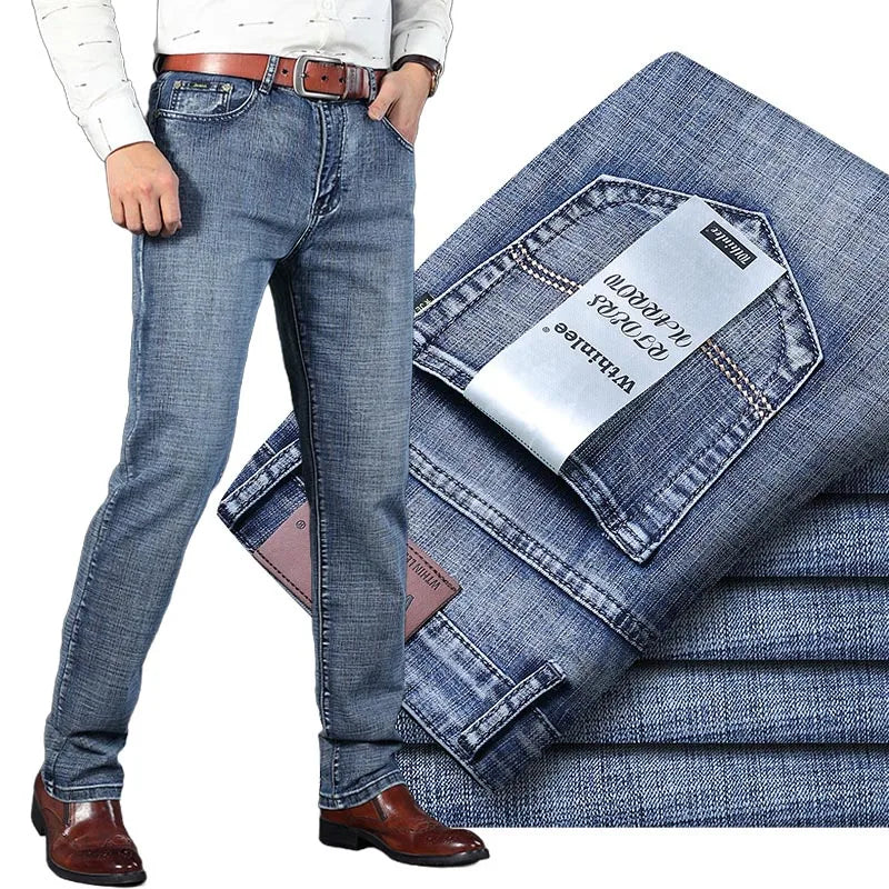Men’s Straight-Leg Jeans – Classic Casual Denim Pants (Plus Size 28–40)