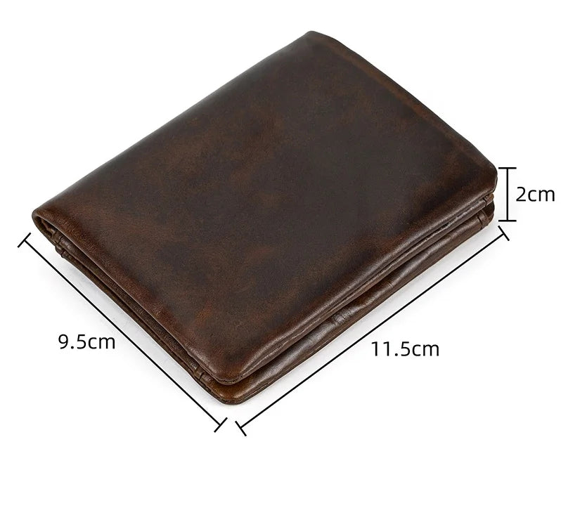 Luufan Men’s Genuine Leather Bifold Wallet – Compact Card & Coin Holder