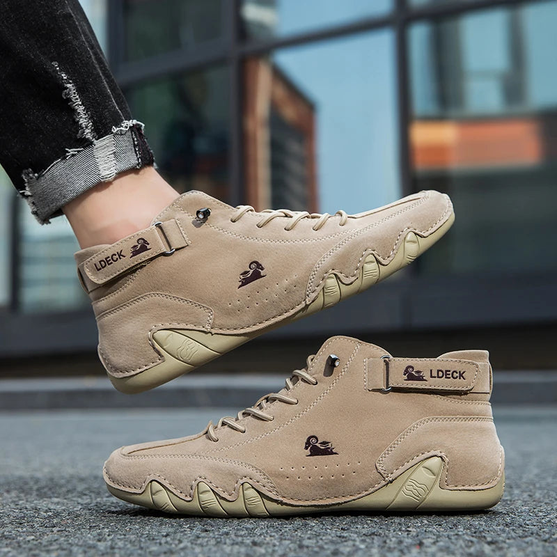 Men Italian Leather Chukka Driving Boots