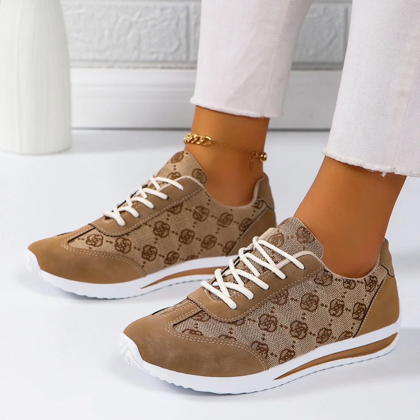 Women Casual Lace-Up Walking Sneakers