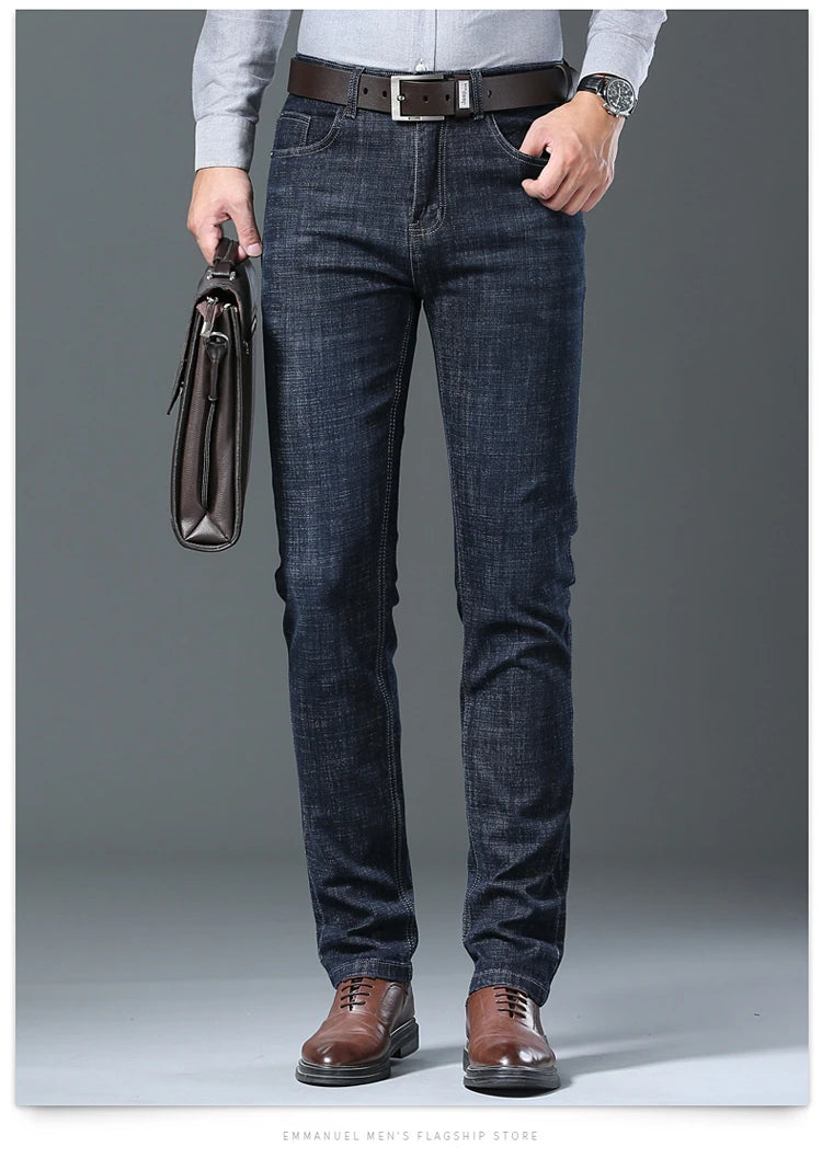 Men’s Straight-Leg Jeans – Classic Casual Denim Pants (Plus Size 28–40)