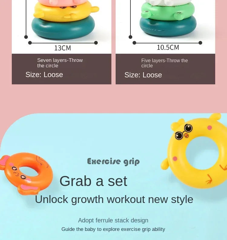 Stacking Cup Pyramid Toy – Montessori Educational Toy for Babies 0–12 Months, Perfect for Bath, Beach & Playtime.