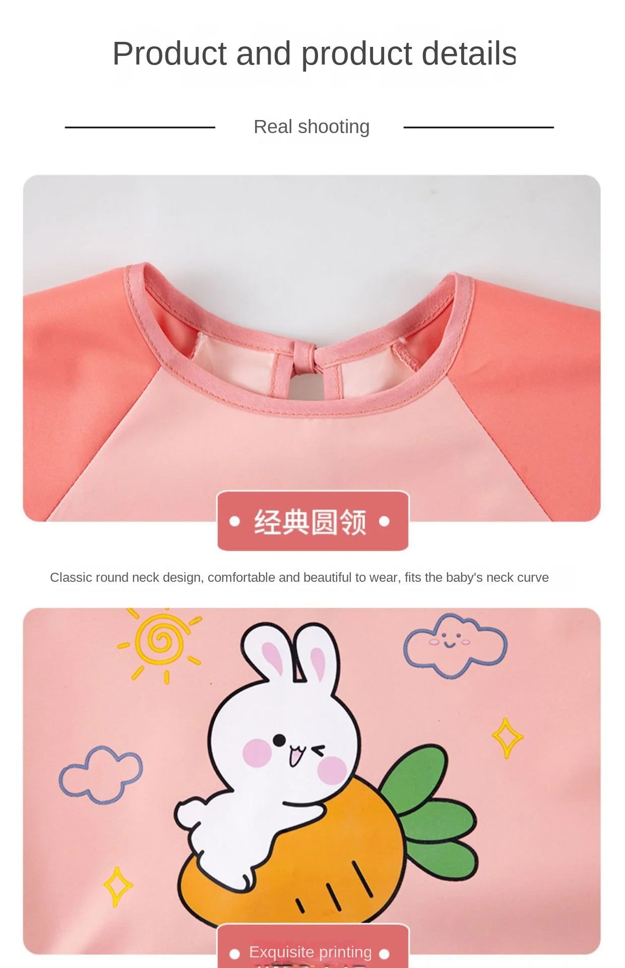 Waterproof Painting Bib – Baby Art Smock & Feeding Gown