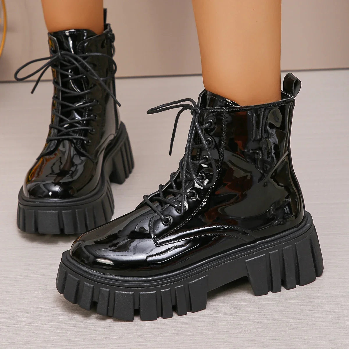 Women Chunky Platform Combat Boots