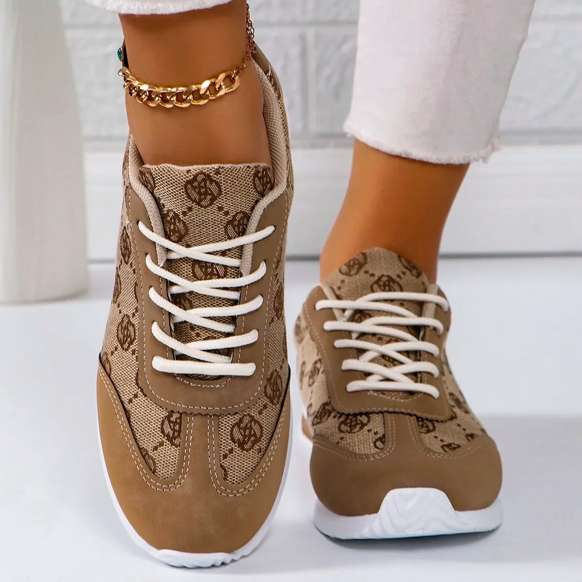Women Casual Lace-Up Walking Sneakers