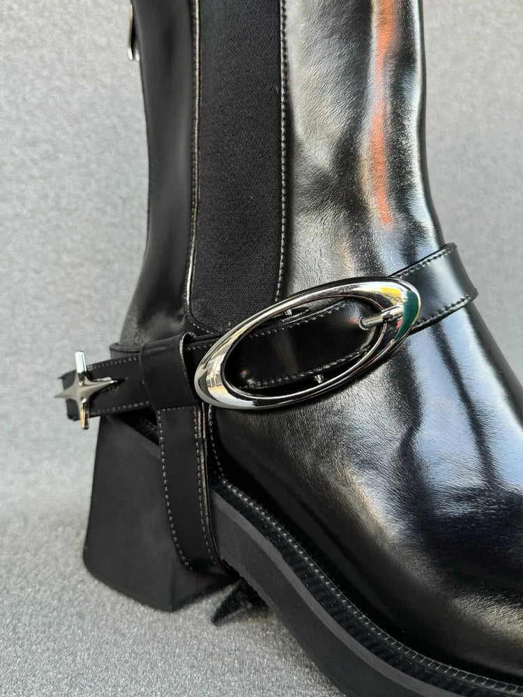 Women Chunky Heel Designer Short Boots