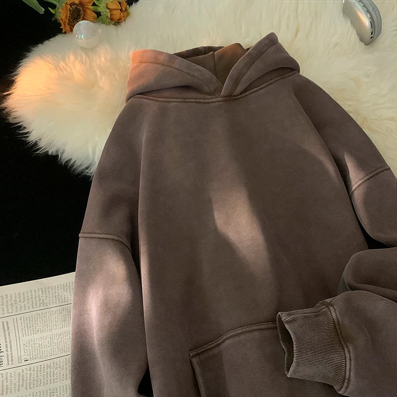 Vintage Washed Oversized Hoodie – Streetwear Harajuku Unisex Sweatshirt