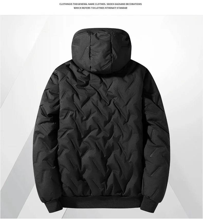 Men’s Fleece Cotton Jacket – Windproof Waterproof Stand Collar Urban Coat