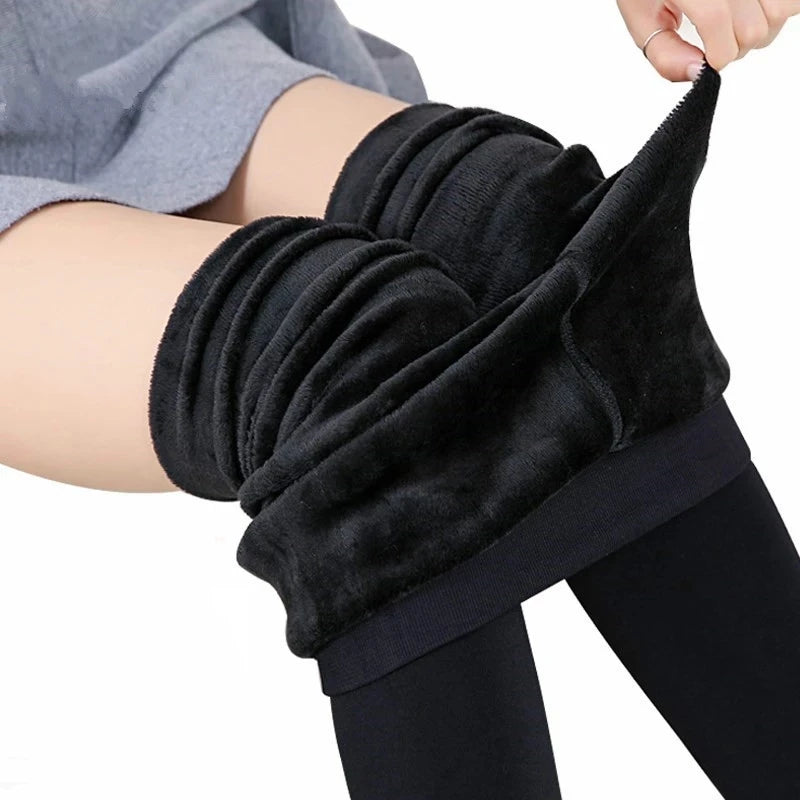 Women High Waist Warm Velvet Leggings
