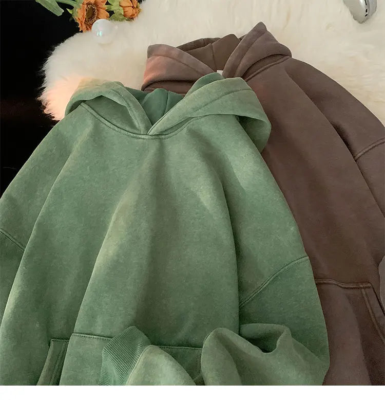 Vintage Washed Oversized Hoodie – Streetwear Harajuku Unisex Sweatshirt