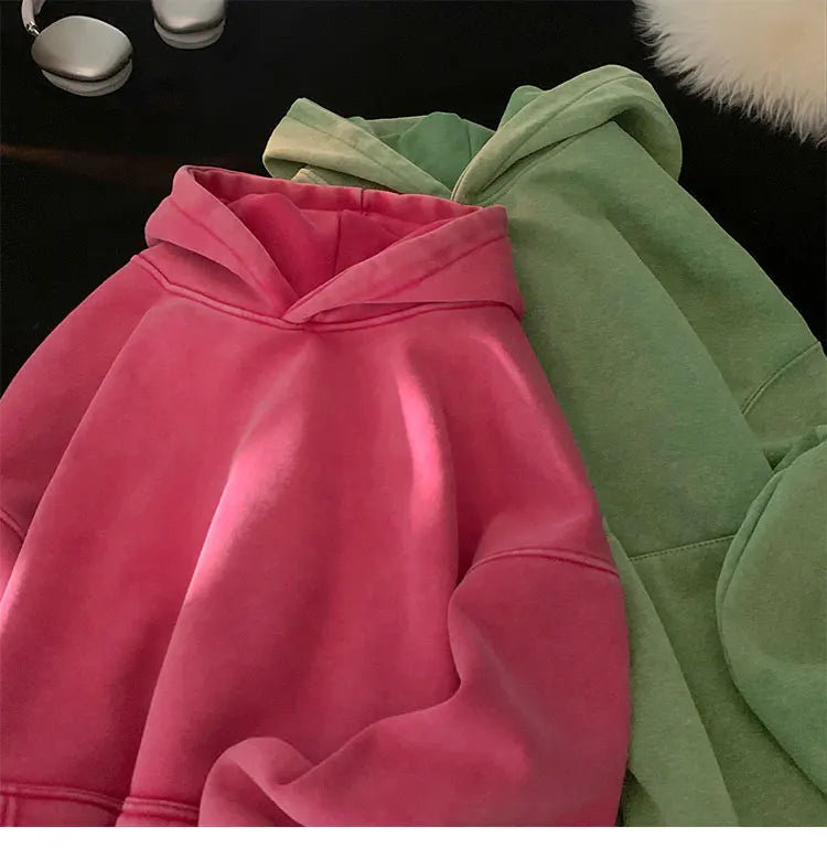 Vintage Washed Oversized Hoodie – Streetwear Harajuku Unisex Sweatshirt