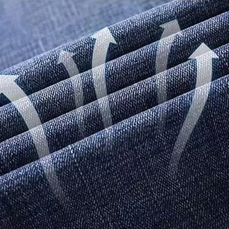 2025 Men’s Slim Straight Stretch Jeans – Dark Gray Wear-Resistant Smart Casual Denim Pants