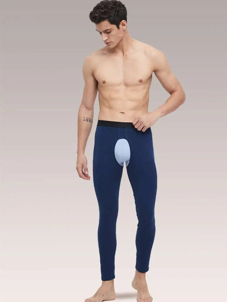 Men’s Open-Crotch Thermal Leggings – Thin Warm Base Layer for Autumn & Winter
