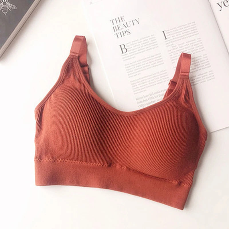 Women's Bra Tube Top Crop Top Female Seamless Back Outdoor Sports Underwear Bra For Women Cotton Female Bra Tops Brassiere