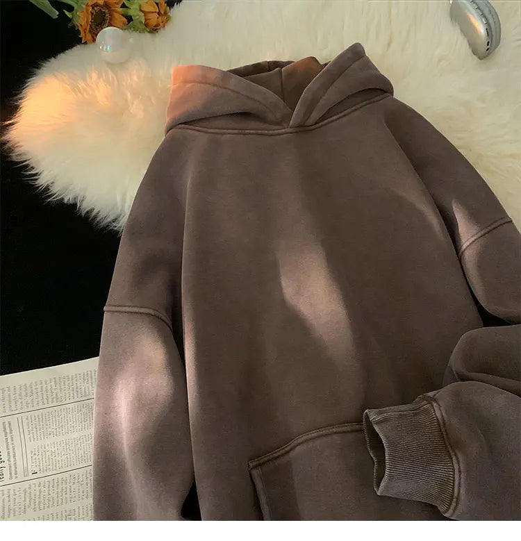 Vintage Washed Oversized Hoodie – Streetwear Harajuku Unisex Sweatshirt