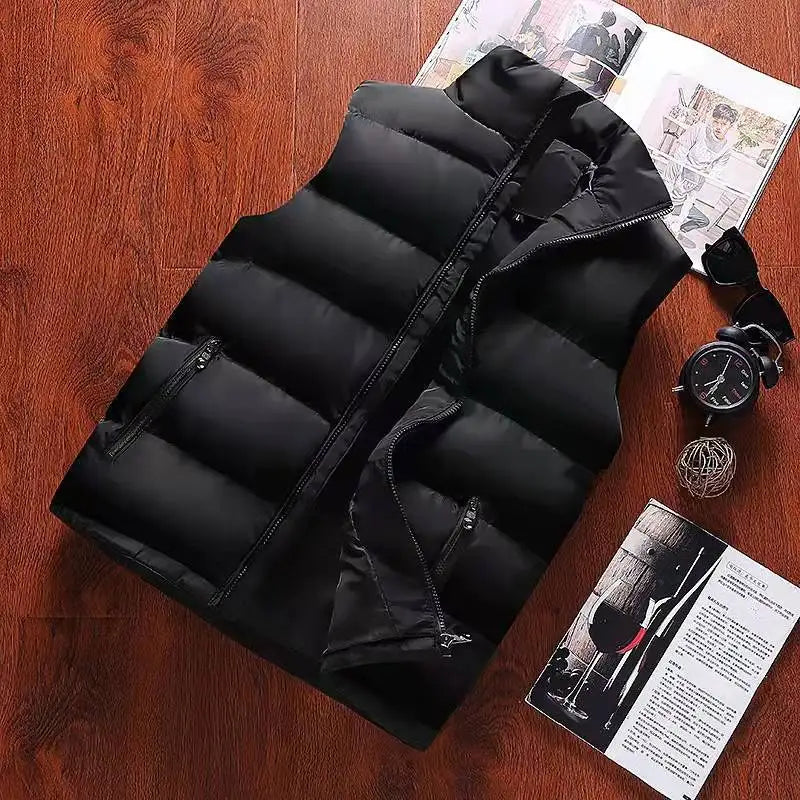 Men’s Waterproof Winter Vest – Warm Sleeveless Zipper Jacket