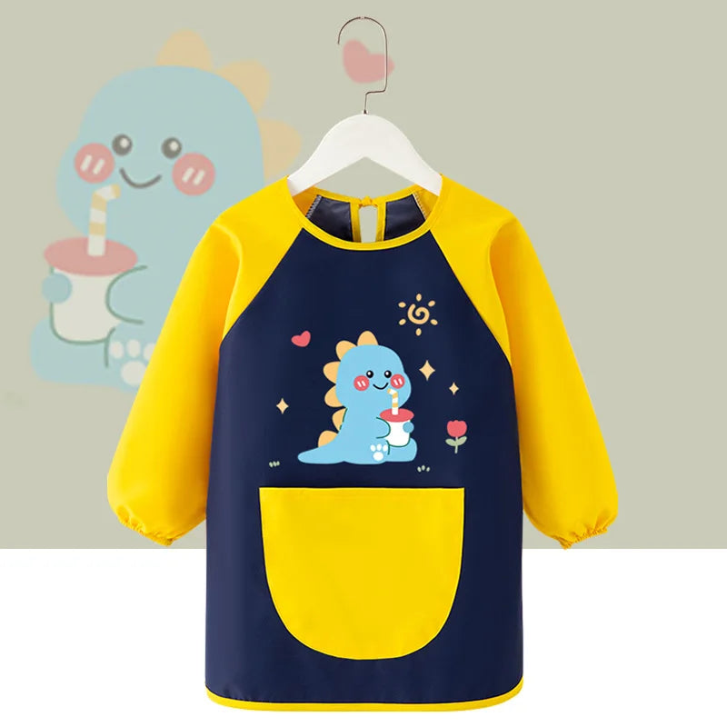 Waterproof Painting Bib – Baby Art Smock & Feeding Gown