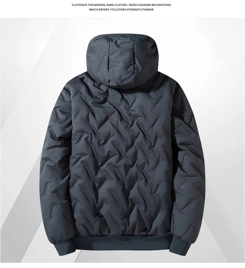 Men’s Fleece Cotton Jacket – Windproof Waterproof Stand Collar Urban Coat