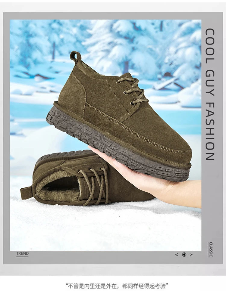 Men Chunky Sole Insulated Snow Boots