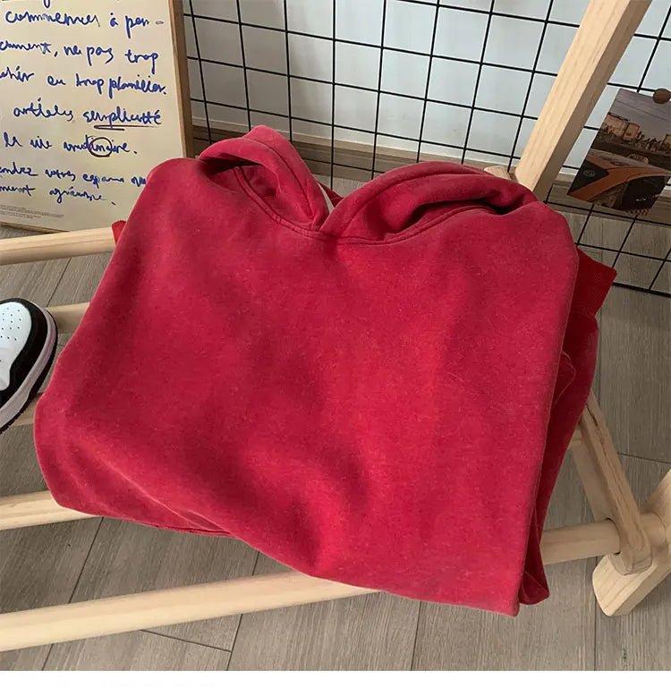 Vintage Washed Oversized Hoodie – Streetwear Harajuku Unisex Sweatshirt