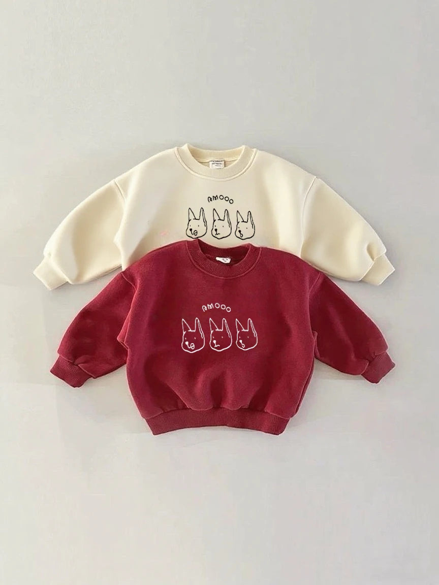 Long Sleeve Kids Sweatshirt – Simple & Cute Spring/Fall Pullover for Boys & Girls
