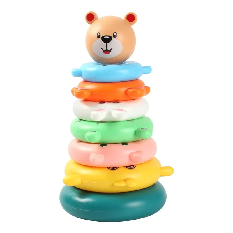 Stacking Cup Pyramid Toy – Montessori Educational Toy for Babies 0–12 Months, Perfect for Bath, Beach & Playtime.