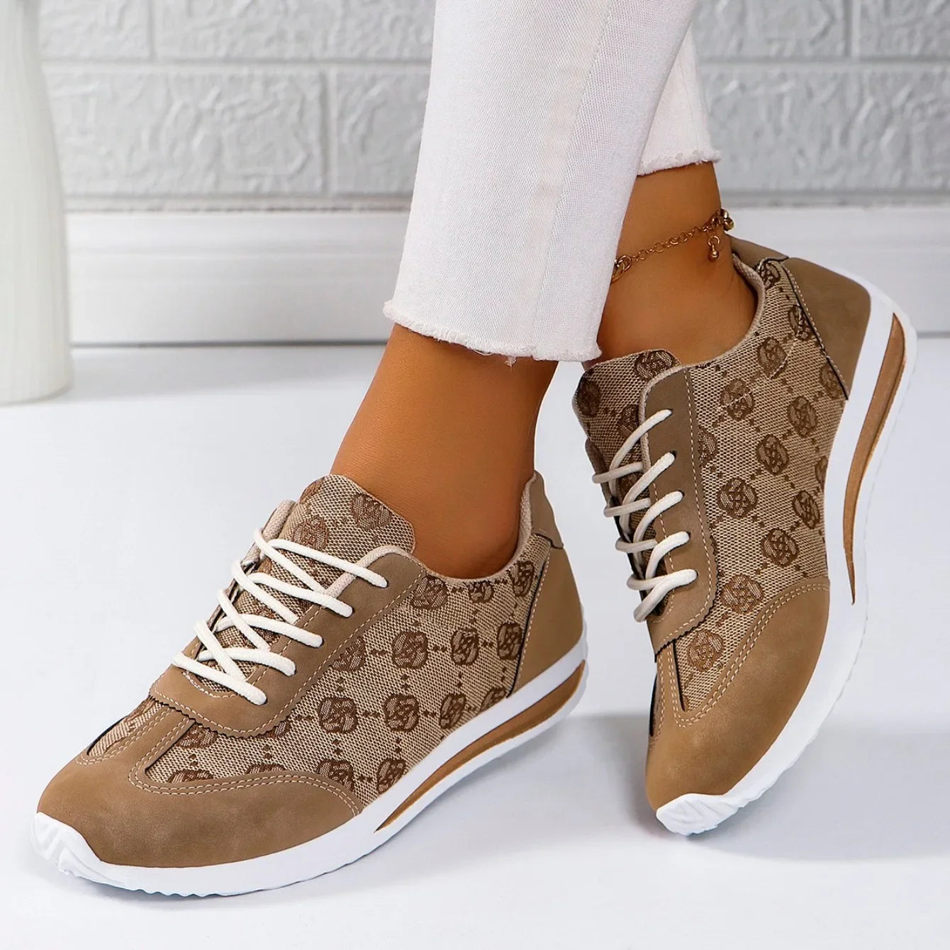 Women Casual Lace-Up Walking Sneakers