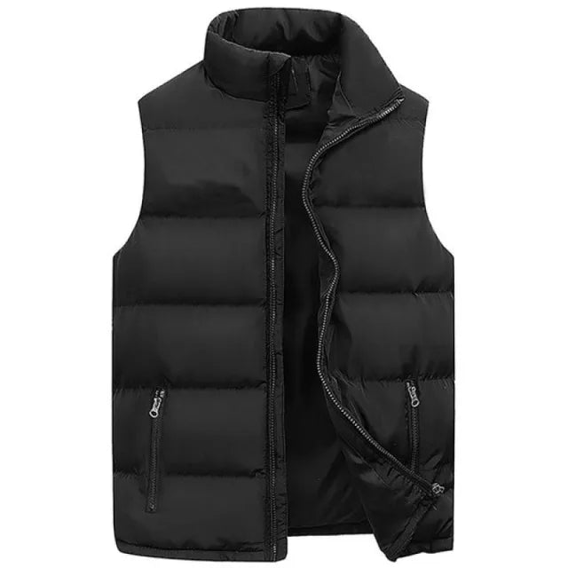 Men’s Waterproof Winter Vest – Warm Sleeveless Zipper Jacket