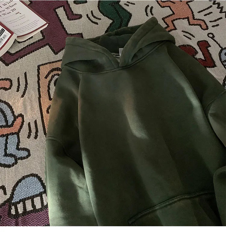 Vintage Washed Oversized Hoodie – Streetwear Harajuku Unisex Sweatshirt