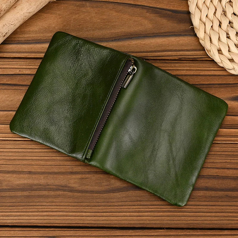 Luufan Men’s Genuine Leather Bifold Wallet – Compact Card & Coin Holder