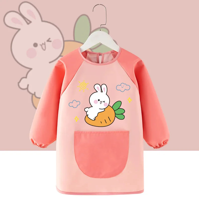 Waterproof Painting Bib – Baby Art Smock & Feeding Gown