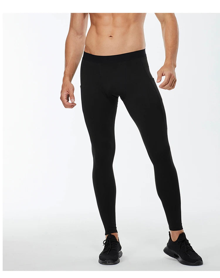 Men’s Thermal Compression Running Leggings – Fast Dry Fitness Tights for Winter Sports