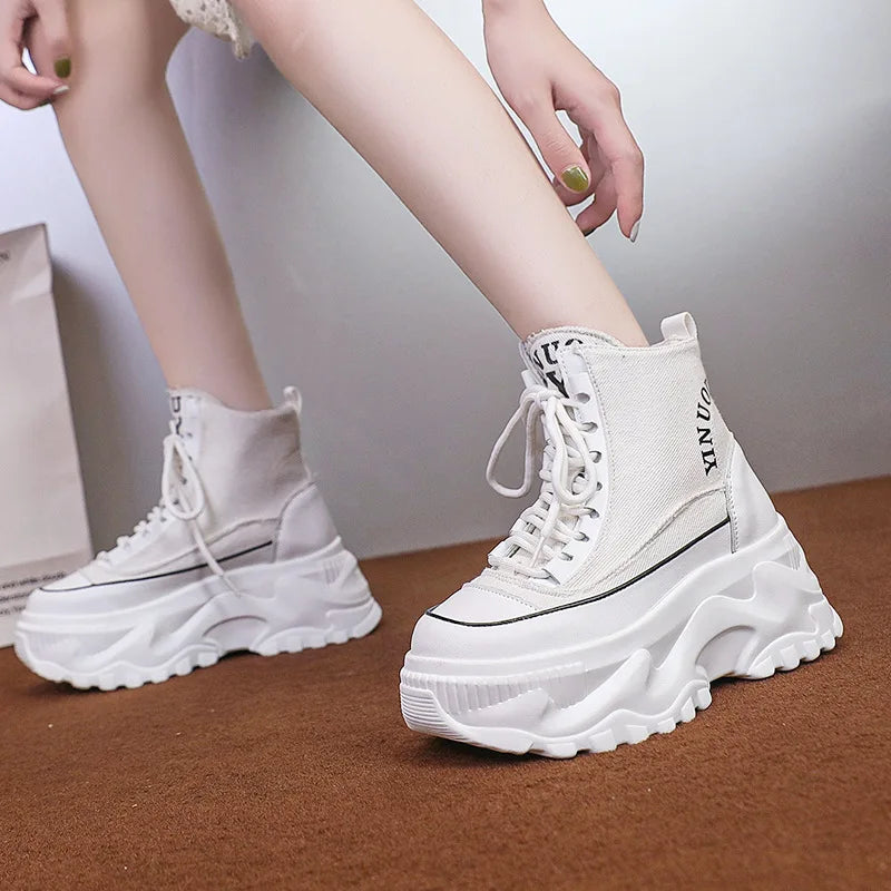 Women Chunky Platform Gothic Moto Boots