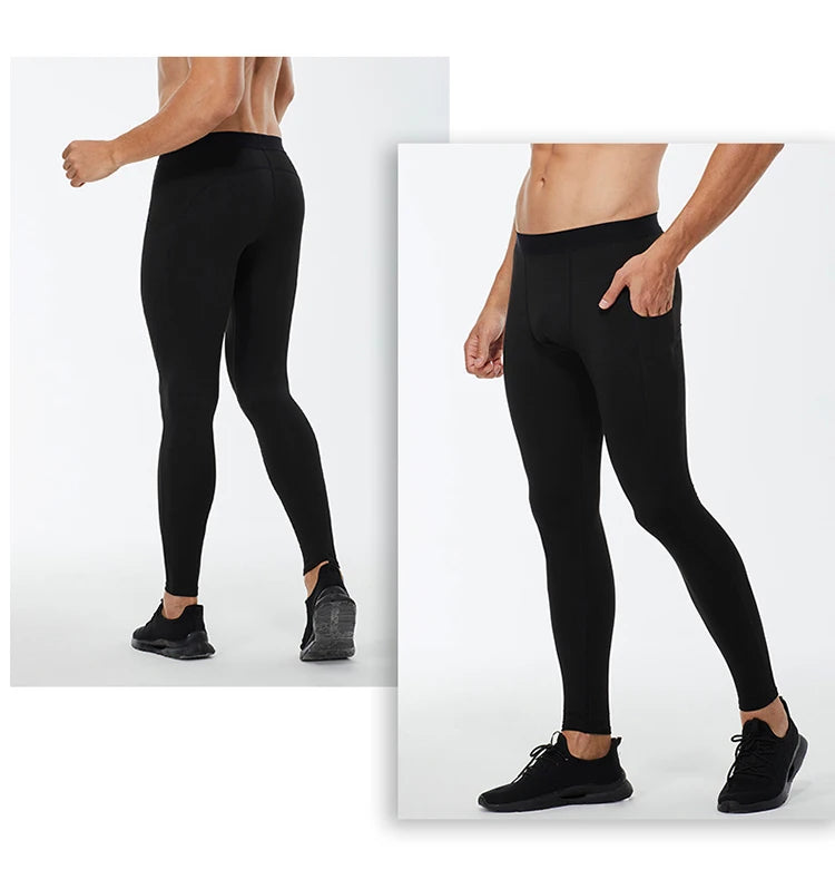Men’s Thermal Compression Running Leggings – Fast Dry Fitness Tights for Winter Sports