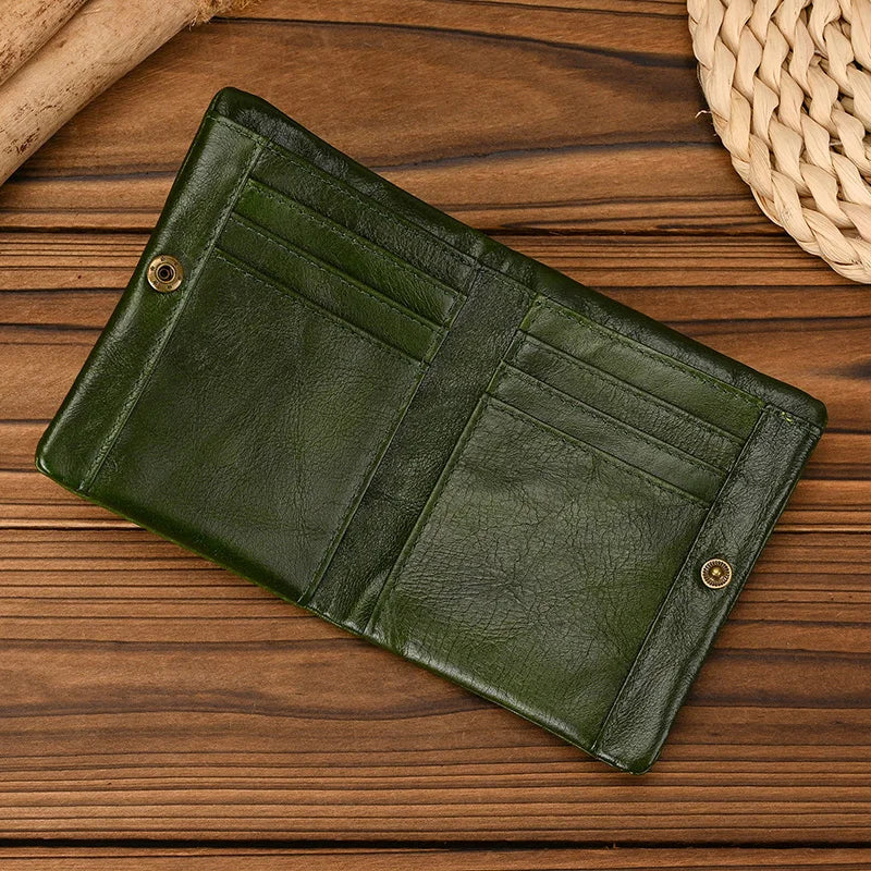 Luufan Men’s Genuine Leather Bifold Wallet – Compact Card & Coin Holder