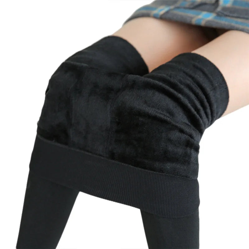 Women High Waist Warm Velvet Leggings