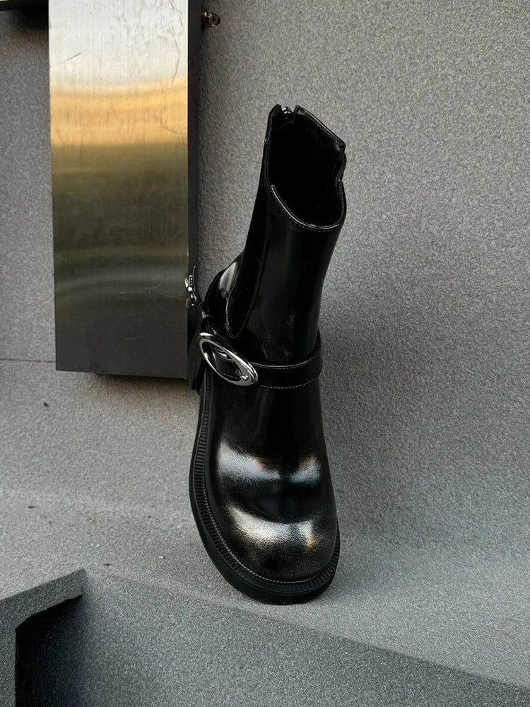 Women Chunky Heel Designer Short Boots