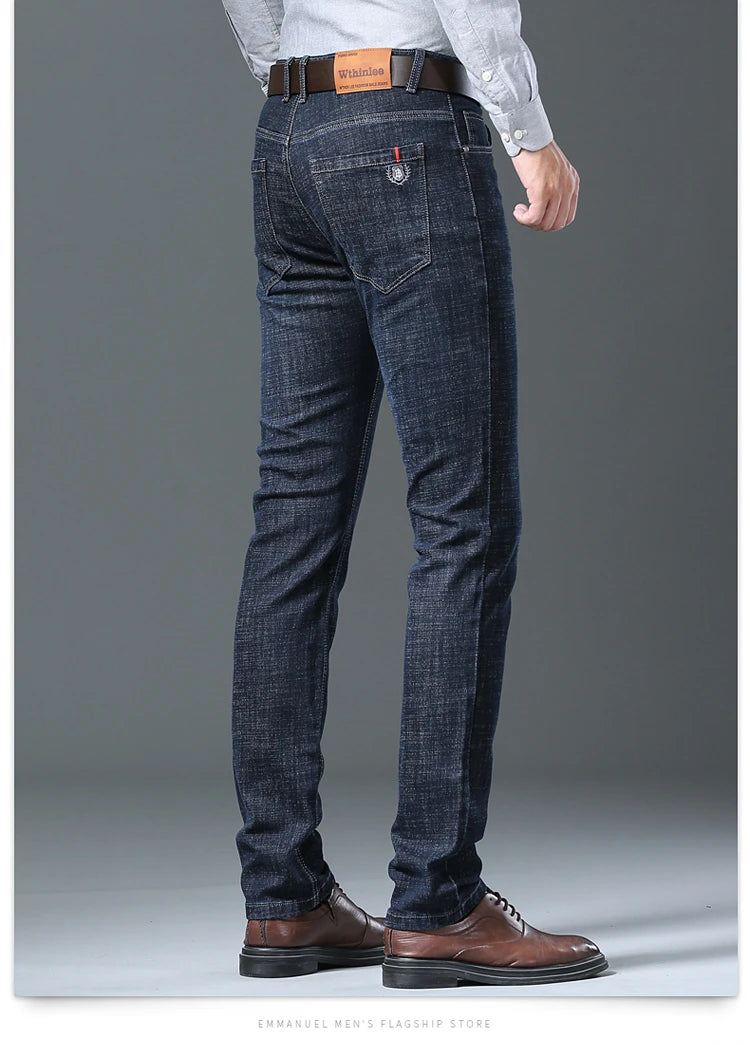 Men’s Straight-Leg Jeans – Classic Casual Denim Pants (Plus Size 28–40)