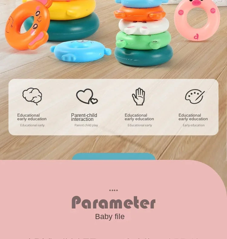 Stacking Cup Pyramid Toy – Montessori Educational Toy for Babies 0–12 Months, Perfect for Bath, Beach & Playtime.